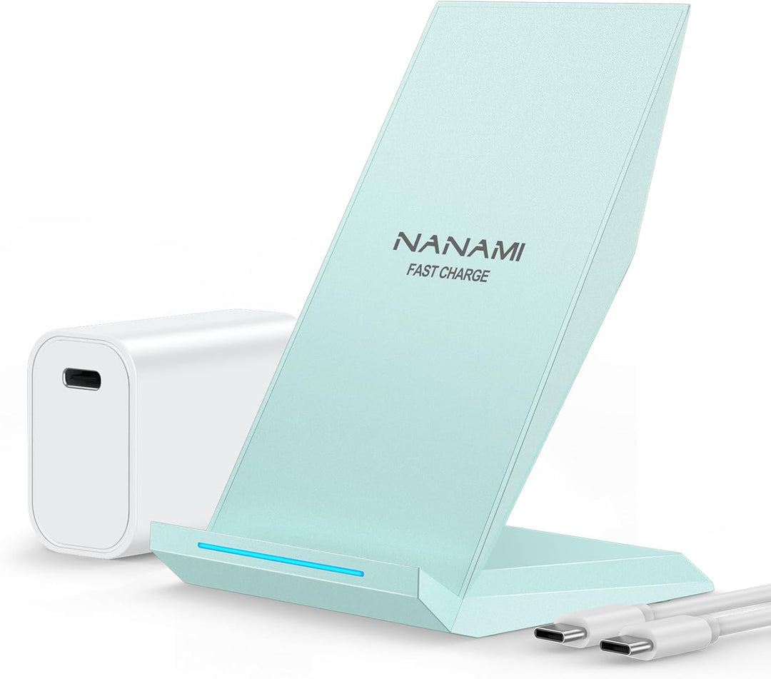 Fast Wireless Charger,NANAMI Qi kabelloses Ladegerät (mit USB C ladegerät 20W PD Adapter) für Apple