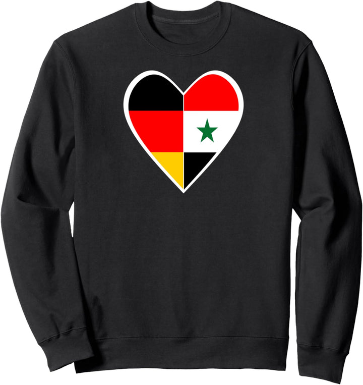 Nationalität & Freundschaft - Deutsch und Syrisch - Herz Sweatshirt