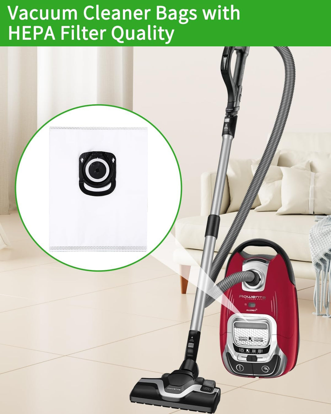 12 Staubsaugerbeutel für Rowenta Hygiene + ZR200520 ZR200720, Silence Force Modelle, Kompatibel Mit