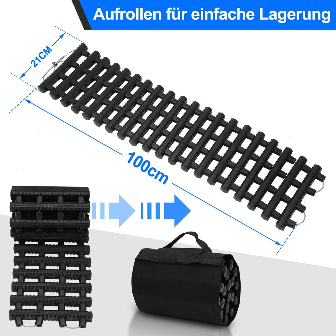 Anfahrhilfe Auto 2er-Set, Traktionshilfe Sandbleche Offroad 100x21cm 100 x 21 x 2.5 CM, 100 x 21 x 2
