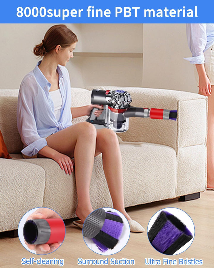 3 Rückstandsloser Staubpinsel Staubsauger Zubehör,Kratzfreie Staubbürste V15/V8/V10/V11/V12 mit Flex