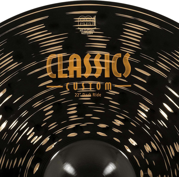Meinl Cymbals Classics Custom Dark Ride 22 Zoll (Video) Schlagzeug Becken (55,88cm) B12 Bronze, Dunk