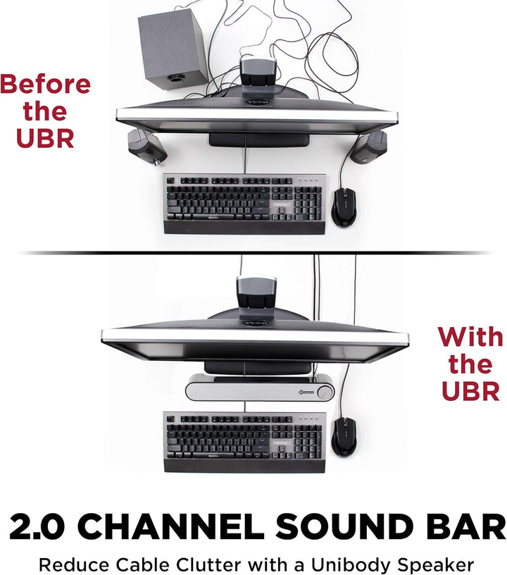 GOgroove Soundbar für PC Lautsprecher für Computer: Tragbarer 2.0 Stereo Speaker mit Eingebauten Sou