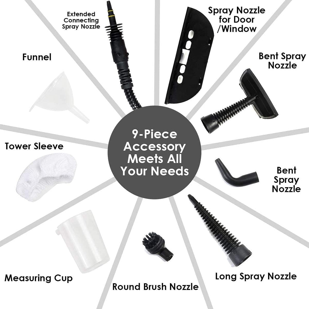 RELAX4LIFE Mehrzweck-Dampfreiniger, Handdampfreiniger 350ml Wassertank, Handgerät mit 9 Zubehörteile