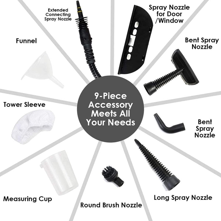 RELAX4LIFE Mehrzweck-Dampfreiniger, Handdampfreiniger 350ml Wassertank, Handgerät mit 9 Zubehörteile