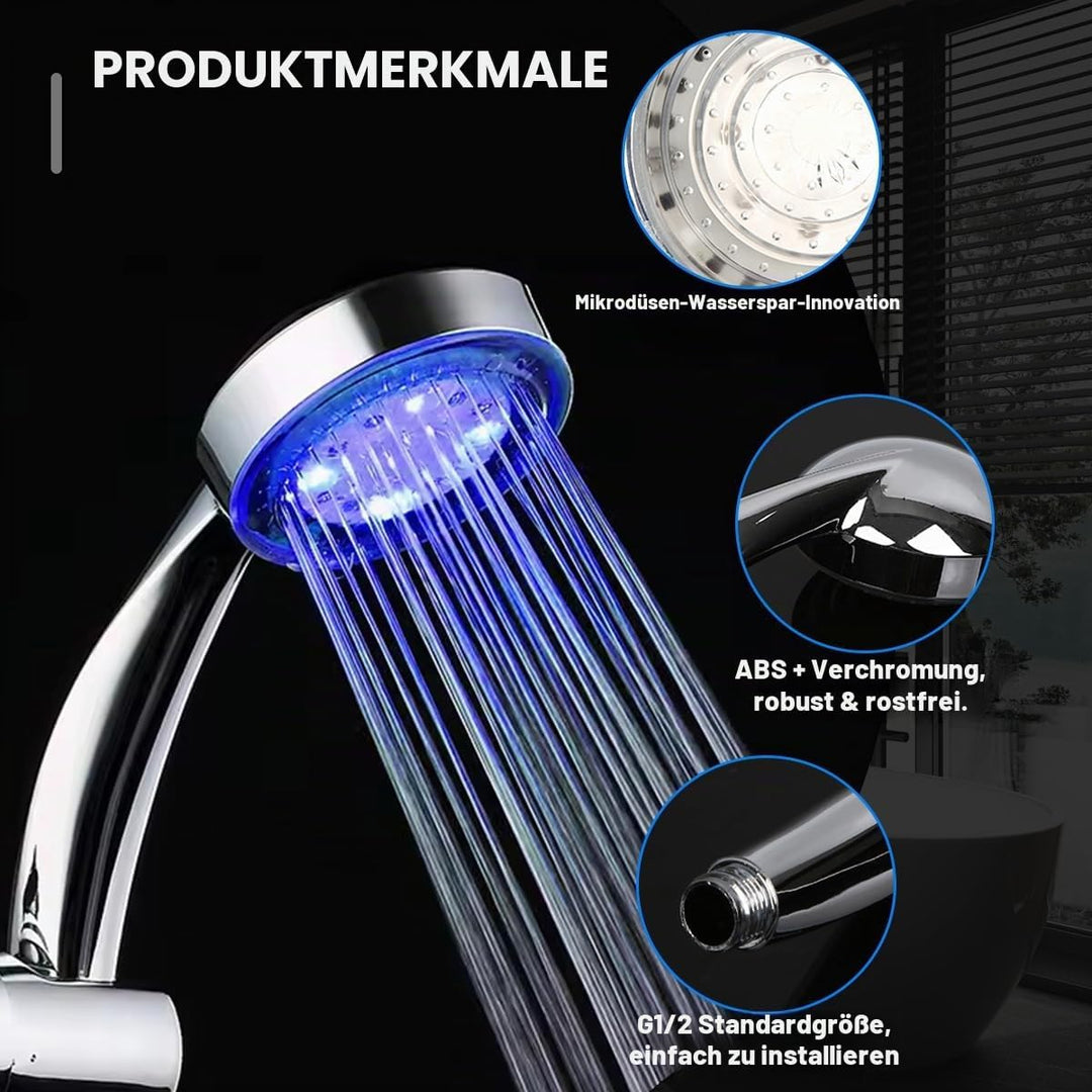 JINYOMFLY LED-Duschkopf, beleuchteter Duschkopf, Farbduschkopf, LED-Handbrause, automatischer Wechse