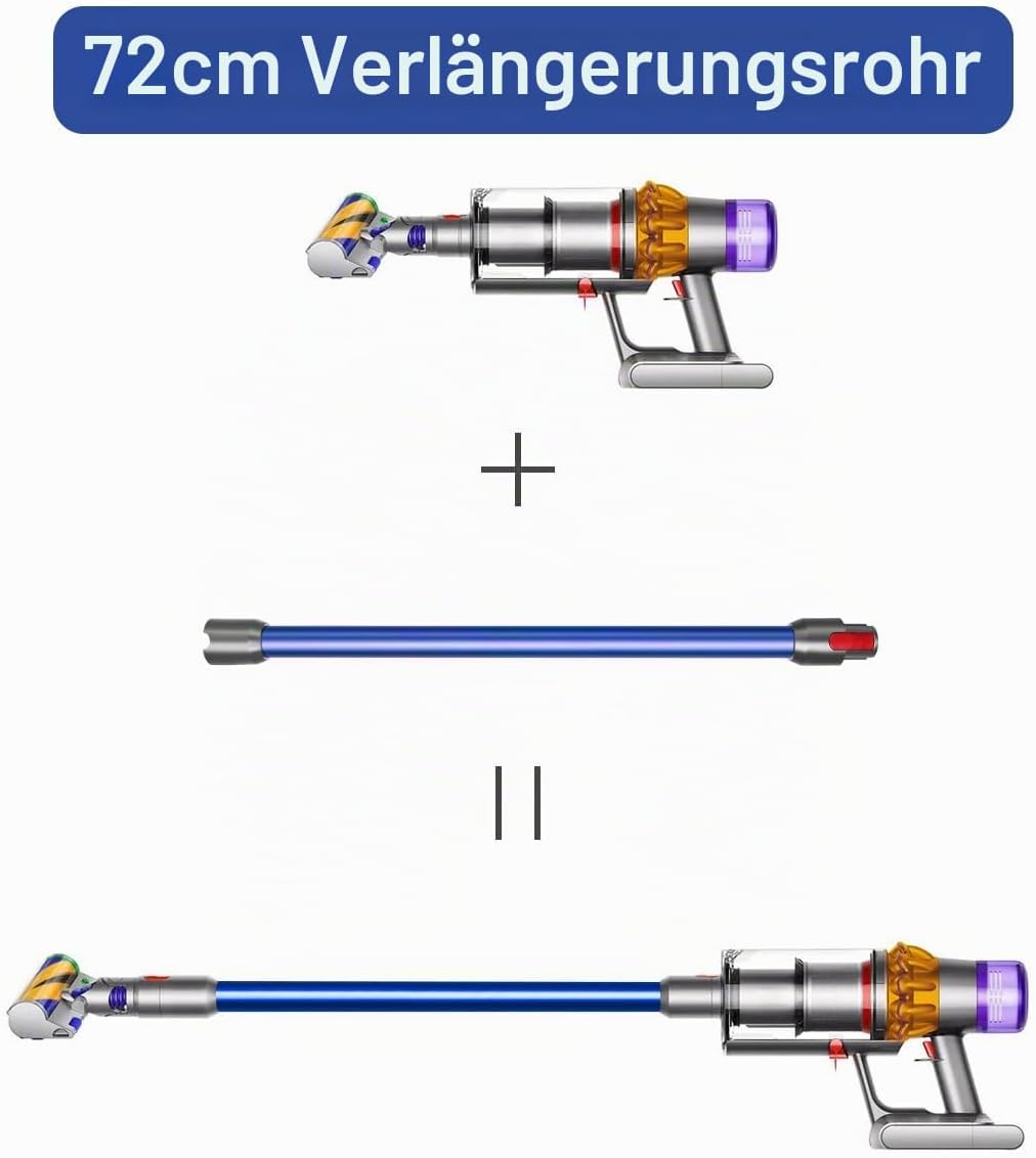 Schnellspanner Verlängerungsstange für Dyson V11 V15 V10 V8 V7 Stabstaubsauger, Ersatz Teleskoprohr
