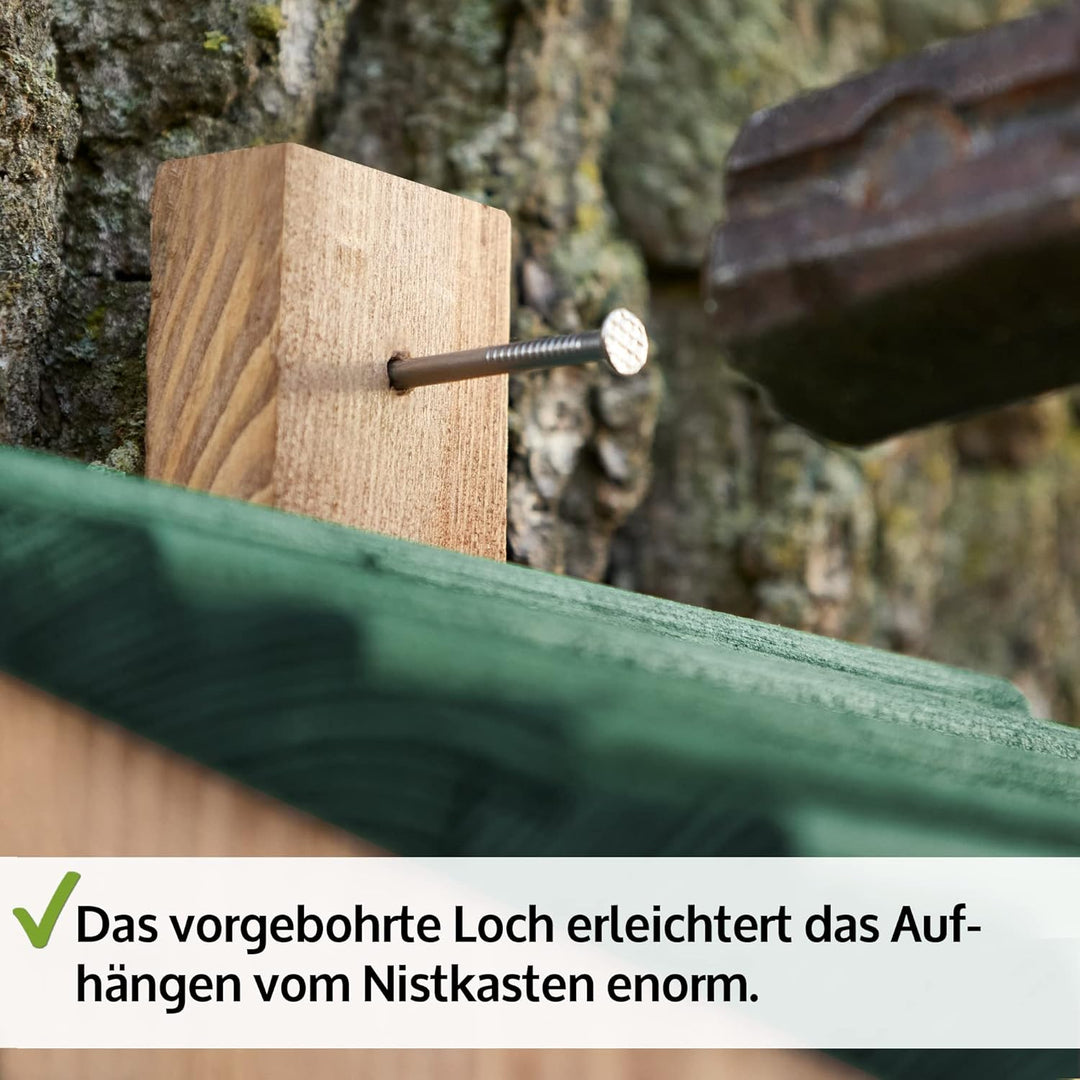 Zooprinz Nistkasten für Wildvögel – Massiv- Holz Vogelhäuschen mit sicherem Schutz gegen Nesträuber