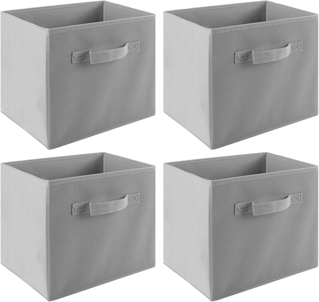 LONENESSL Faltbare Aufbewahrungsboxen mit Griff, 4 Stück Stoff Faltbare Aufbewahrungswürfel 27 x 27