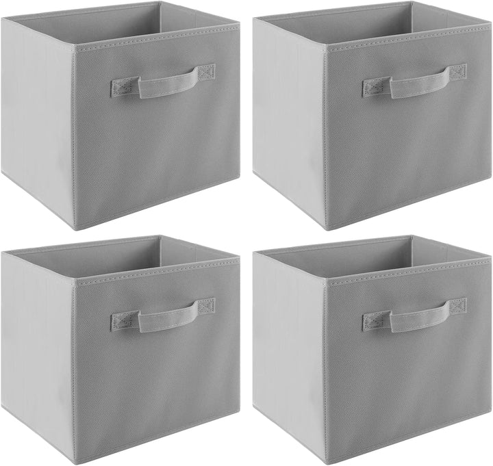 LONENESSL Faltbare Aufbewahrungsboxen mit Griff, 4 Stück Stoff Faltbare Aufbewahrungswürfel 27 x 27