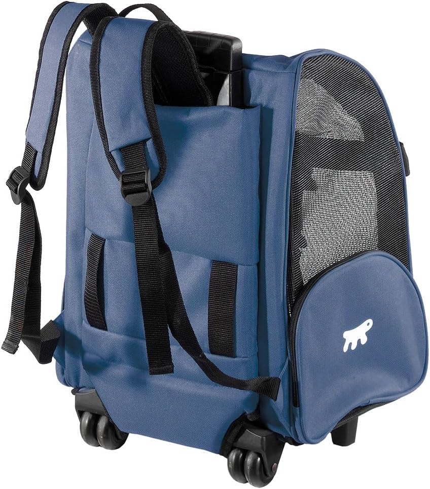 Transportbox für Kleine Hunde und Katzen Trolley mit Rollen, Rucksack für Kleine Hunde Katzen, Teles