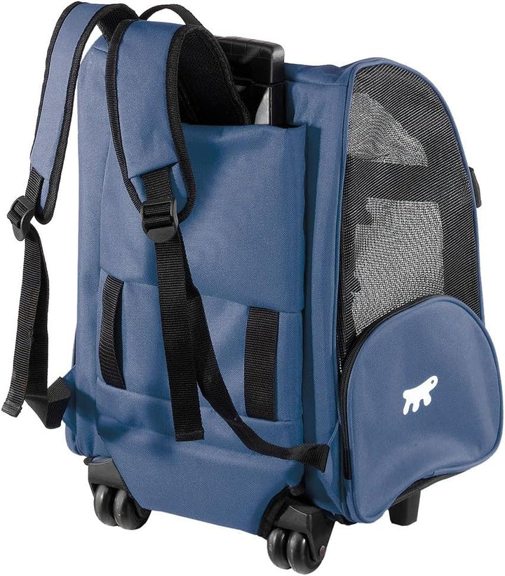 Transportbox für Kleine Hunde und Katzen Trolley mit Rollen, Rucksack für Kleine Hunde Katzen, Teles
