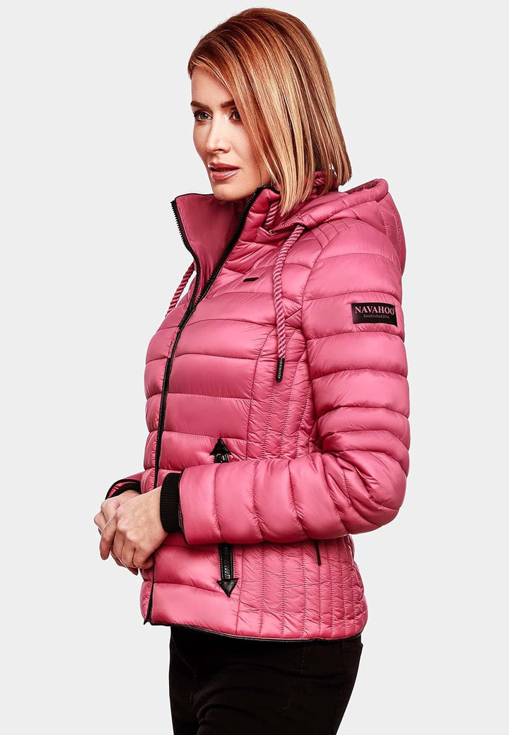 Navahoo Damen leichte Übergangsjacke Steppjacke mit Kapuze Lulana XS-XXL XS Berry, XS Berry