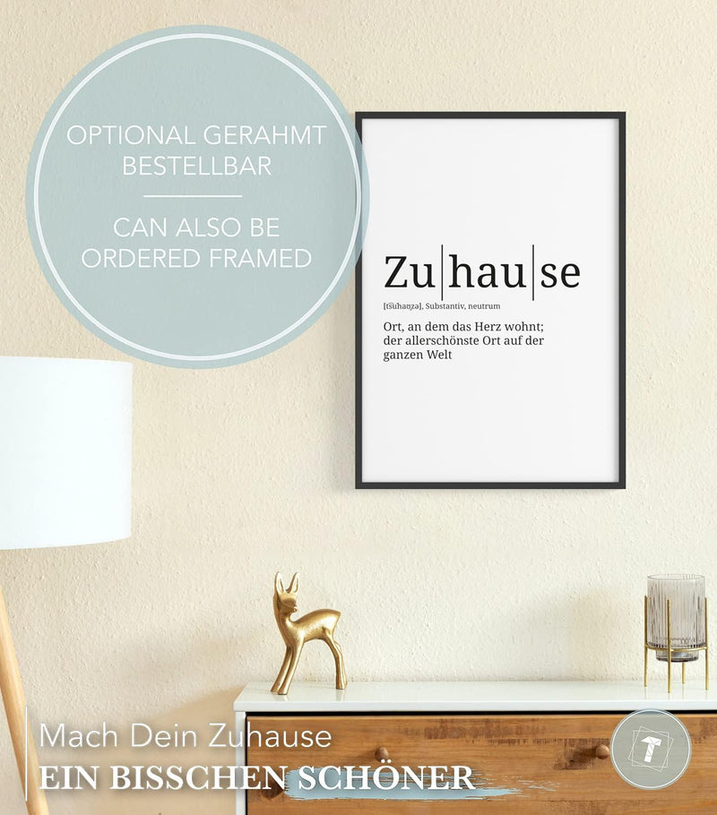 Papierschmiede® Definition: Zuhause, DIN A2 fertig gerahmt (Aluminium Rahmen, Farbe wählbar) XXL Pos