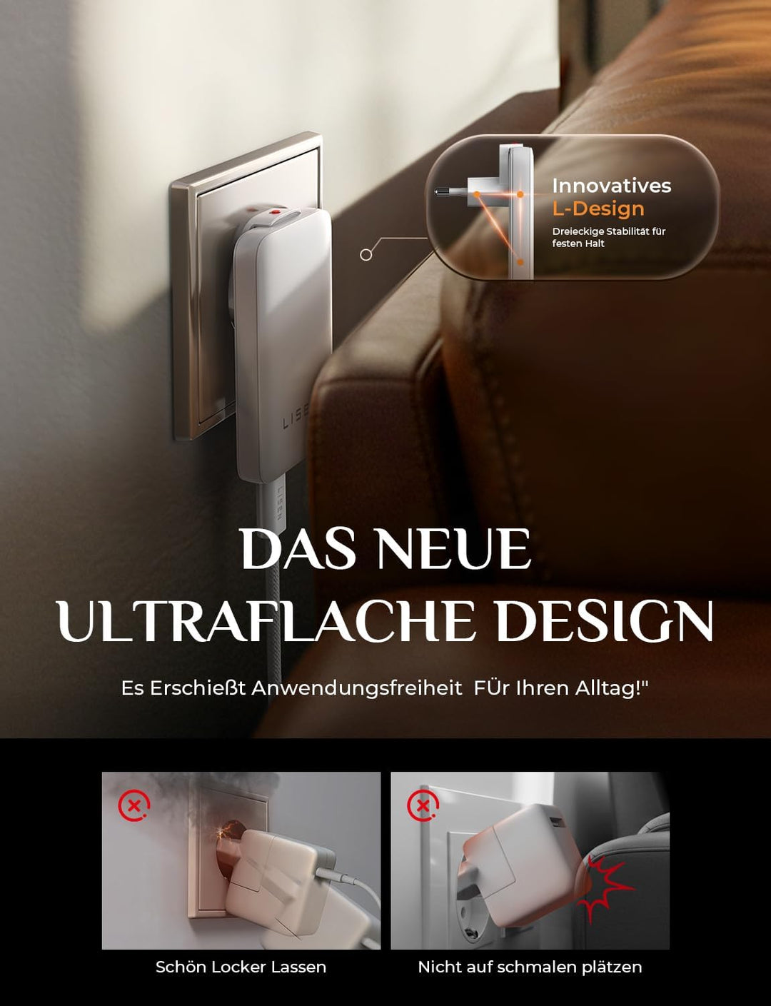 LISEN [Super Schnellladen 3.0] 65 Watt USB C Ladegerät für Samsung Galaxy S26 Ultra, GaN Schnelllade