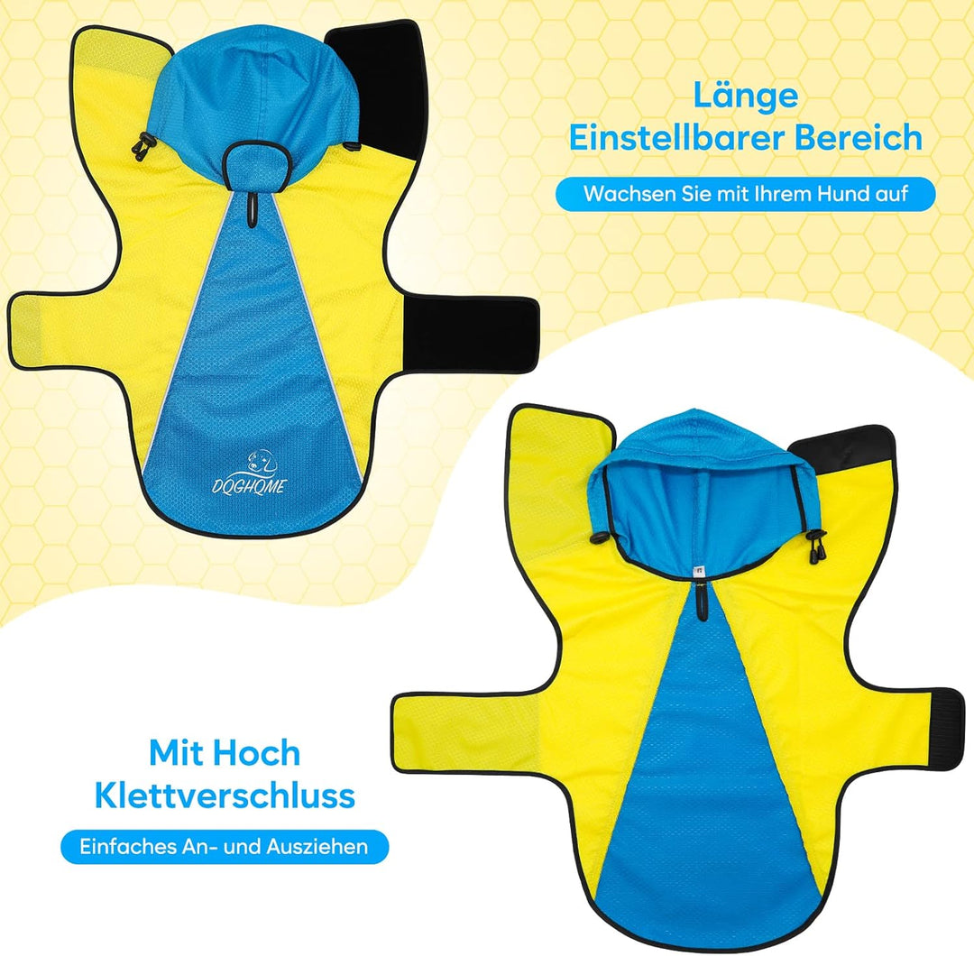 Regenjacke Hund DQGHQME Hunderegenmantel, Regenmantel Hund Wasserdicht, Einstellbare Regencape Hund,