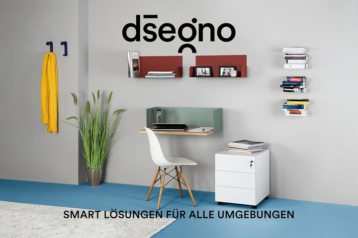 home3000 Bis 80 Bücher - 4 weisse unsichtbare Bücherregale - bis zu 200 cm schwebende Bücherstapel -