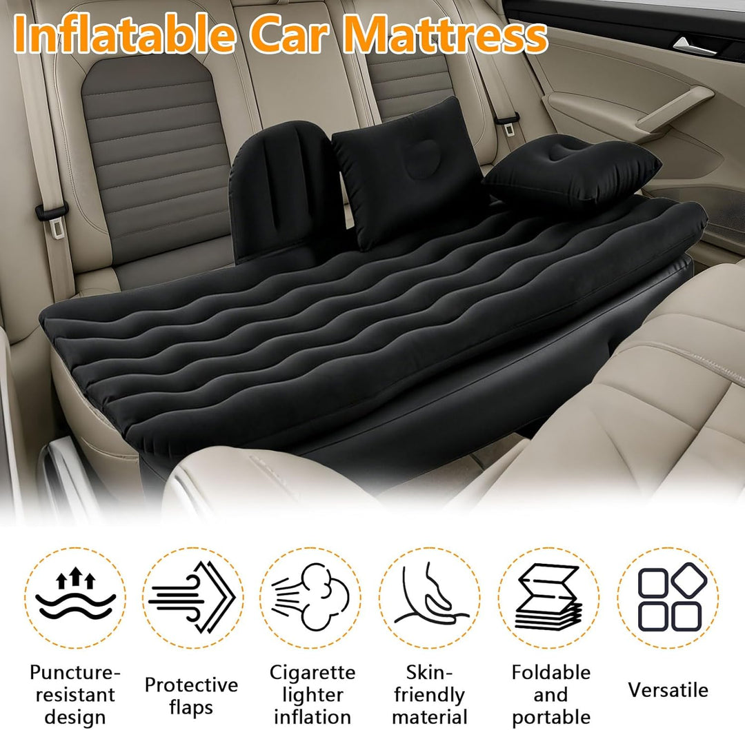 Auto Matratze, 135 * 70 * 38cm Auto Luftmatratze mit Zuzünder Aufblaspumpe und Zwei Kissen, Aufblasb