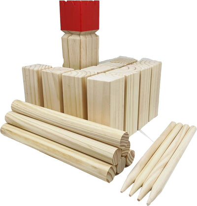 GICO Kubb Spiel XXL Set, Wikingerspiel, König 30 x 7 x 7 - Der Outdoor Spielspass in Top Qualität au
