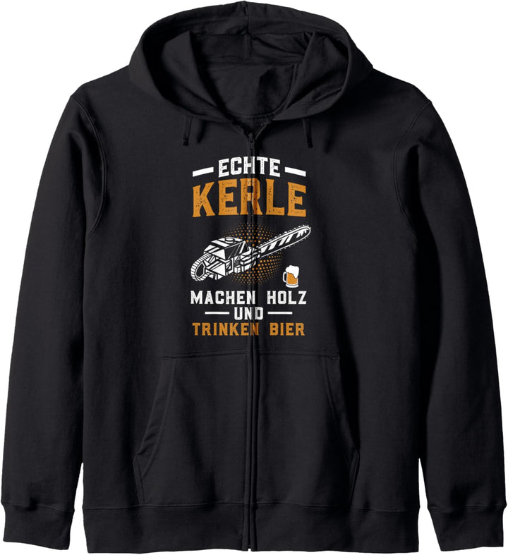 Holz Geschenke Chainsaw Tischler Waldarbeiter Kettensäge Kapuzenjacke