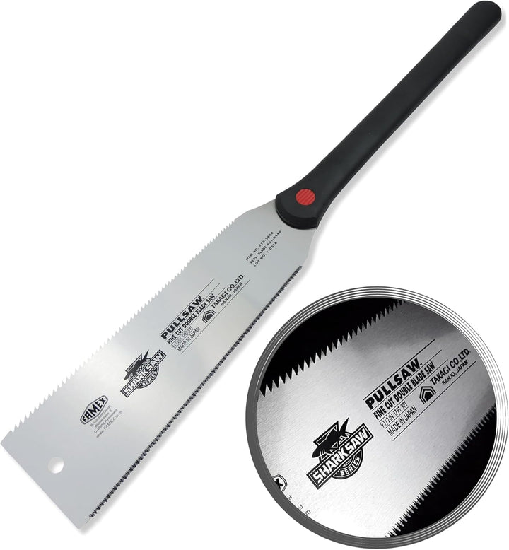 FAMEX 5510 Profi Japansäge Ryoba - Japanische Zugsäge - Doppel Feinschnittsäge mit 2 verschiedenen Z