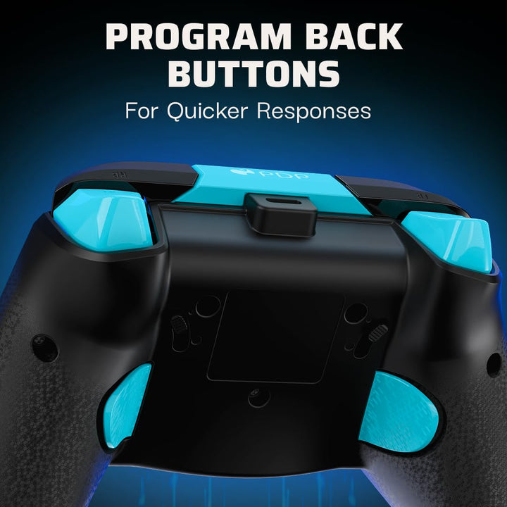 PDP Xbox REMATCH GLOW Wired controller TITAN STEEL Schwarz Blau, Schwarz Blau