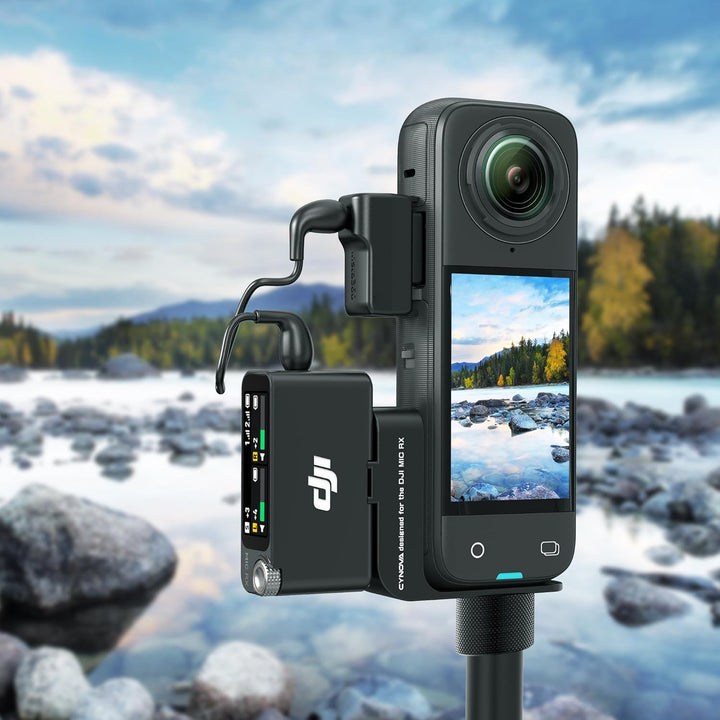 CYNOVA Cold Shoe für Insta360 X4 Zubehör,Wireless Mikrofon Halterung,Mikrofonhalterung Kompatibel Mi