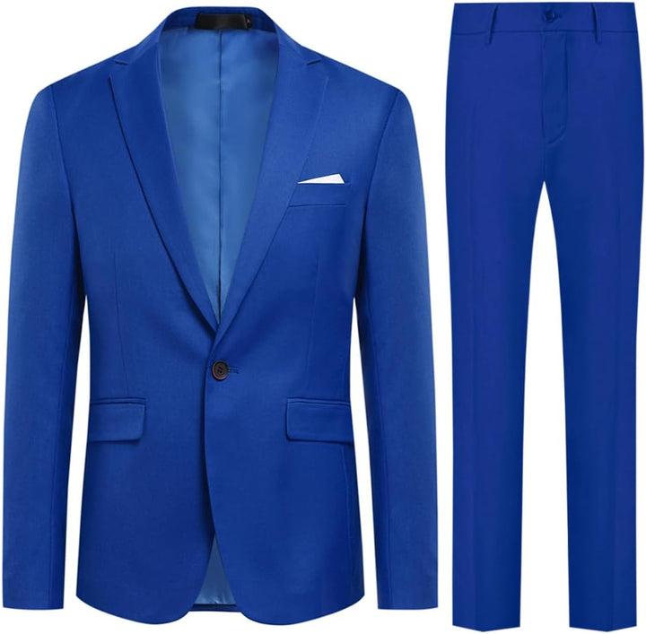 Allthemen Herren Anzug 2 Teilig Slim Fit Herrenanzug Business Hochzeit Anzüge Modern Sakko Hose XS B