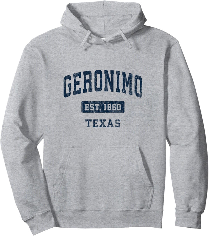 Geronimo Texas TX Klassisches Marineblaues Vintage-Sportdesign Pullover Hoodie