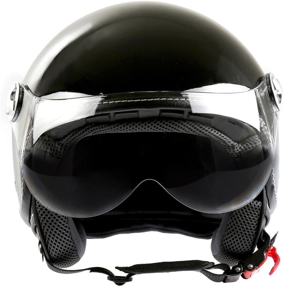Motorradhelm Jethelm Chopperhelm Cafe Racer CMX Eightball 8Ball schwarz XL