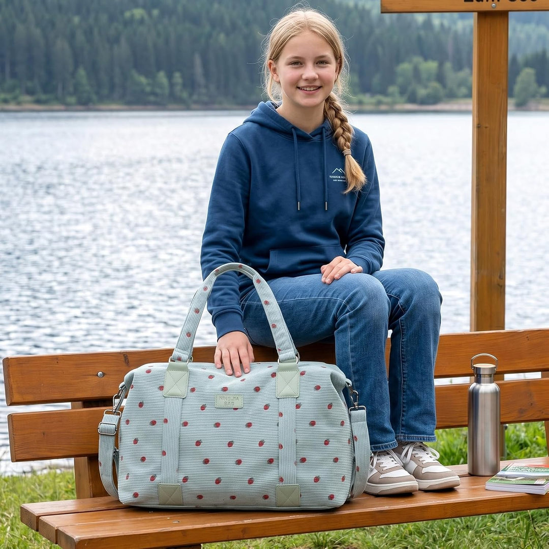Sporttasche Mädchen Reisetasche Damen Schwimmtasche Cord Sporttasche Kinder Fitness Tasche Weekender