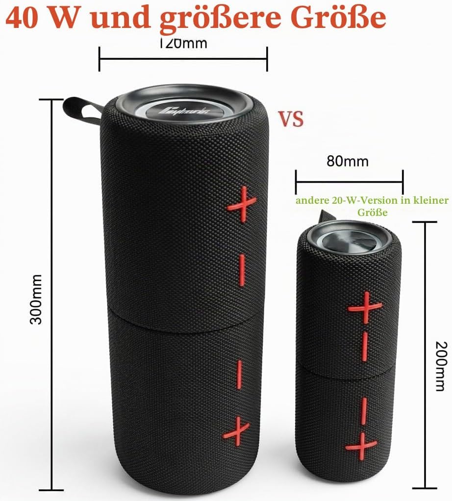 2 in 1 Magnetischer Dual Splittable Bluetooth Lautsprecher, 40W Tragbare Wireless Lautsprecher mit D