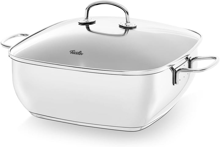 Fissler Secural / Edelstahl-Bräter, beschichtet (6,5 L - Ø 28 cm) grosser Schmortopf quadratisch, mi