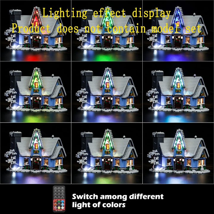GEAMENT LED Licht-Set (Fernbedienung) Kompatibel mit Lego Winter Village Collections Santas Visit -