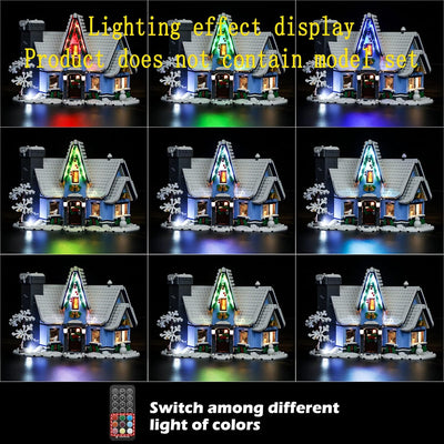 GEAMENT LED Licht-Set (Fernbedienung) Kompatibel mit Lego Winter Village Collections Santas Visit -