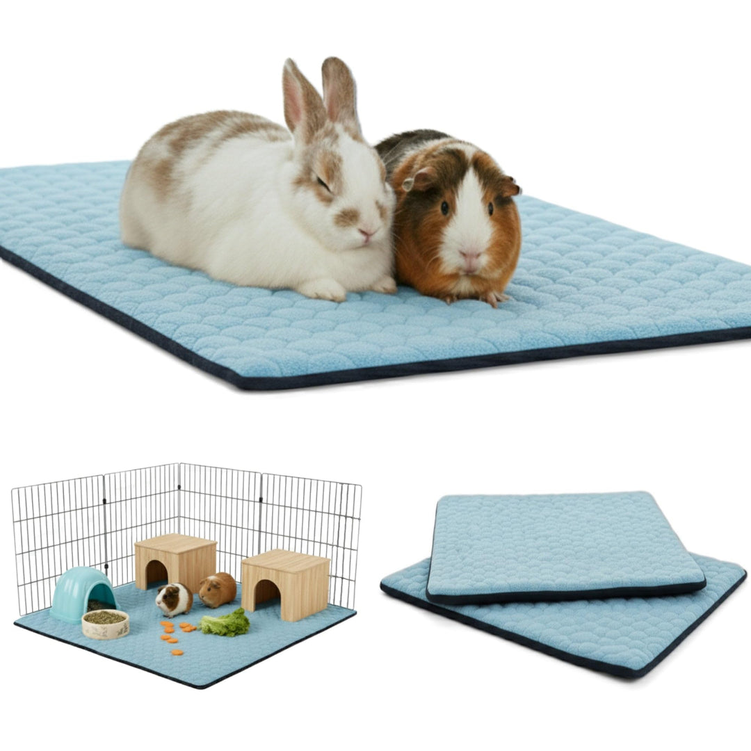 2 Stück Käfigeinlage für Kaninchen und Meerschweinchen mit Abnehmbarer Fleece-Tunneldecke - perfekte