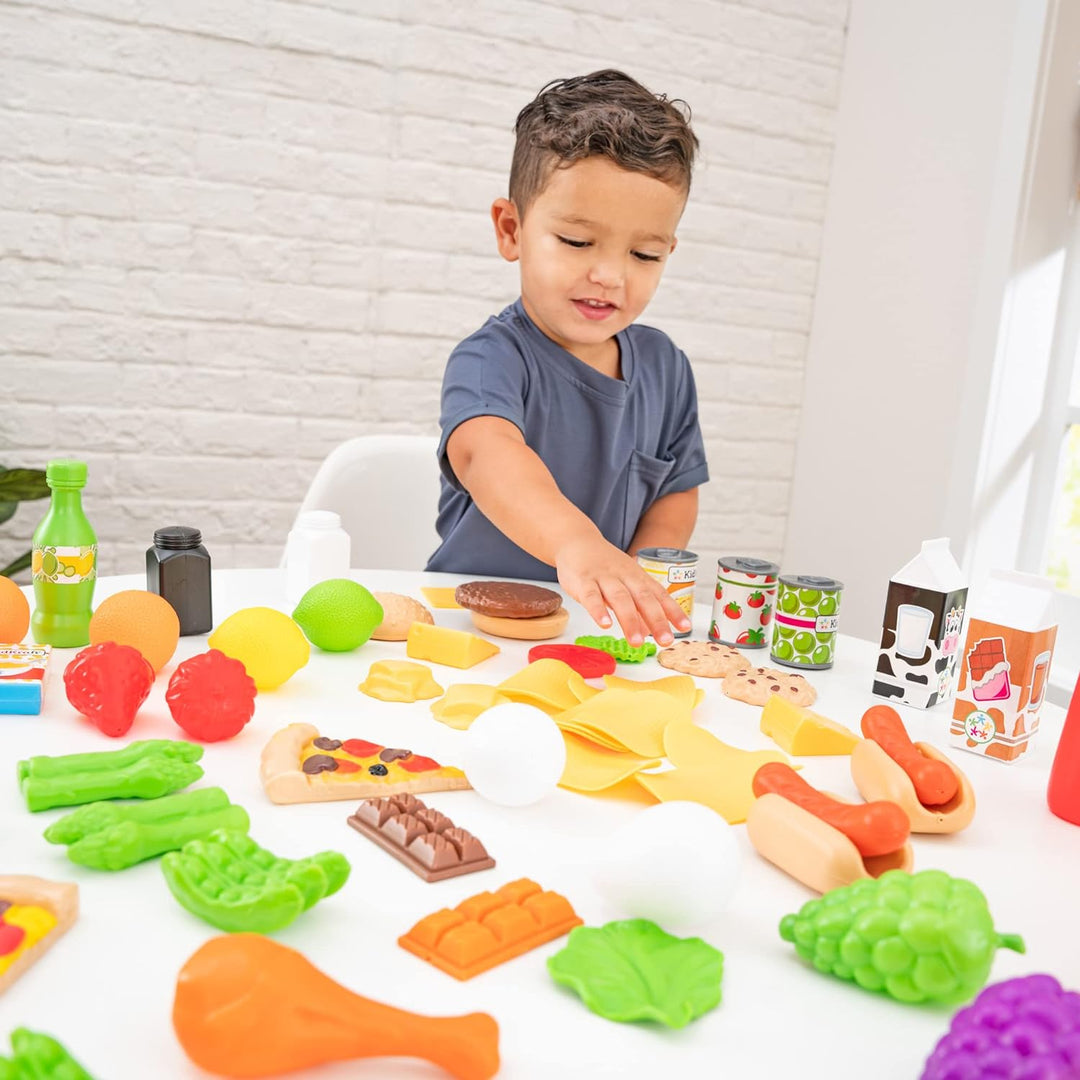 KidKraft Spielzeug-Lebensmittel Deluxe Tasty Treats für Kinderküche, Spielset mit 115 Teile, Spielkü