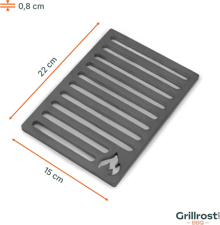 Ofenrost 15x22cm aus massivem Stahl - Kein Guss dadurch Keine Bruchgefahr 15 x 22cm, 15 x 22cm
