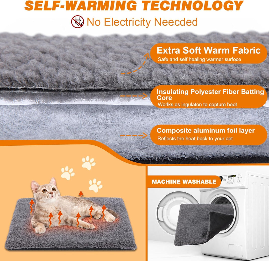 Outdoor Katzenhaus, 100% isoliert Outdoor-Katzenhäuser mit Matte für Winter für verwilderte Katzen w