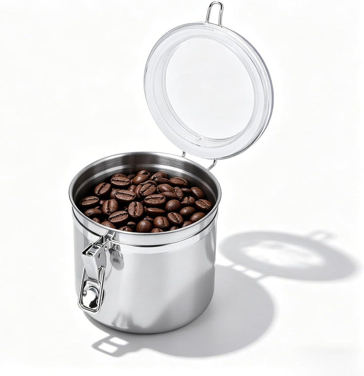 Cyrank Kaffeeaufbewahrungsbehälter, Kaffeebohnenkanister Kaffeedose Kaffeeaufbewahrung mit klarem, l