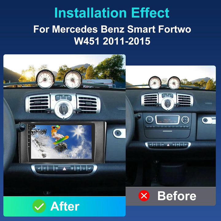 Android 15, 4G+64G 8-Kern CAMECHO Qualcomm Autoradio für Mercedes Benz Smart Fortwo W451 2011-2015 C
