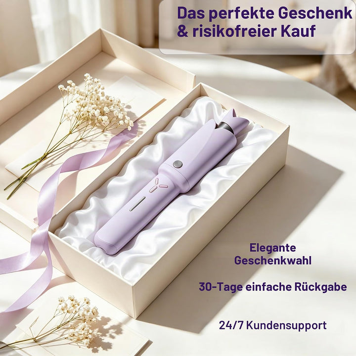 Automatischer Kabelloser Lockenstab – 8 Sek. Schnellcurl, 32mm Titan-Turmalin für Grosse Locken &amp; Bo