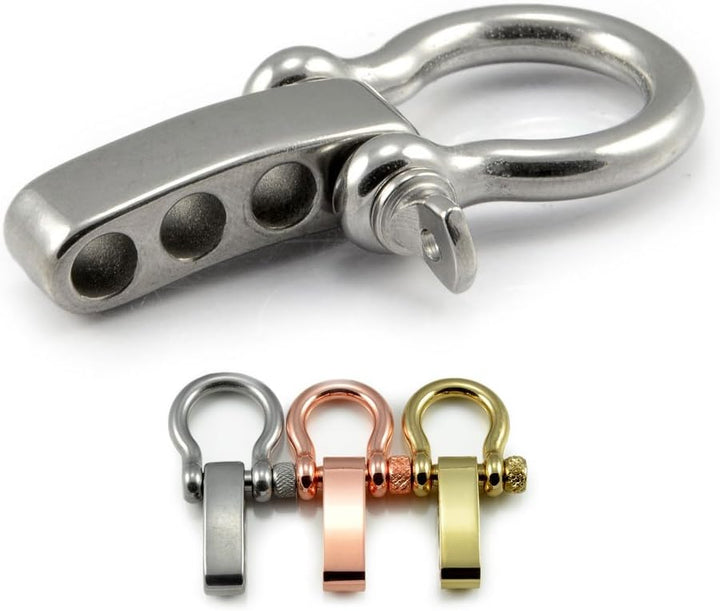 10er SET Schäkel (Omega) aus Edelstahl, Metallic Kupfer, mit verstellbarem, hochwertigem Drehverschl