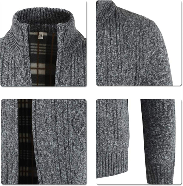 Sliktaa Herren Strickjacke Festival Cardigan Warm Trachtenjacke Mode Schlichter Pullover Langarm Swe