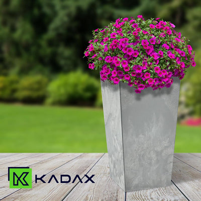 KADAX Blumentopf, Blumenkübel aus Kunststoff, Pflanzkübel für Blumen, Innen- und Aussenbereich, Gart