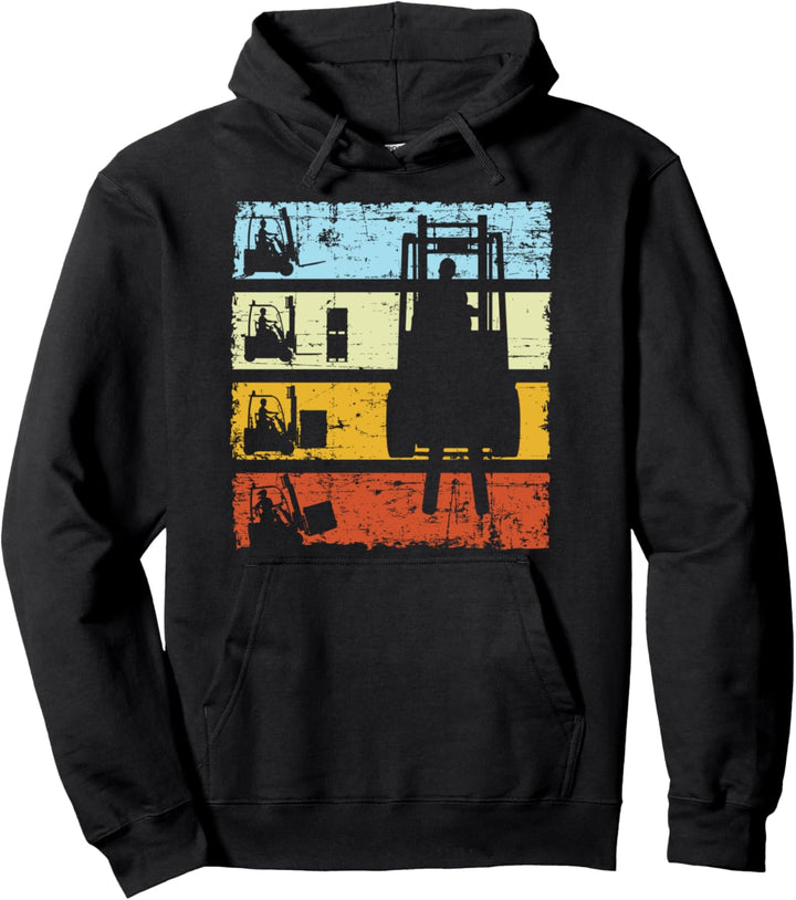 Stapler Staplerfahrer Lagerist Gabelstapler retro Geschenk Pullover Hoodie