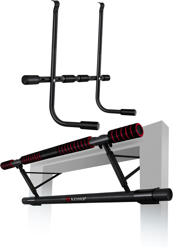 KESSER® 4in1 Premium Klimmzugstange inkl. DIP-Station & Power Ropes, klappbare Türreck, sichere Türr