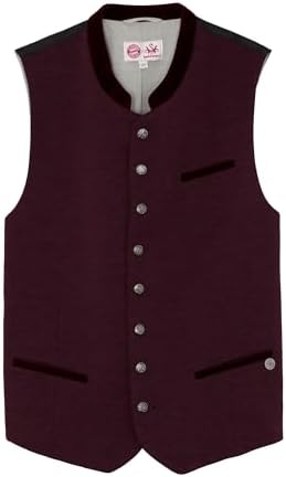 Spieth & Wensky FC Bayern München Trachtenweste| Herren Bordeaux 52 Bordeaux, 52 Bordeaux