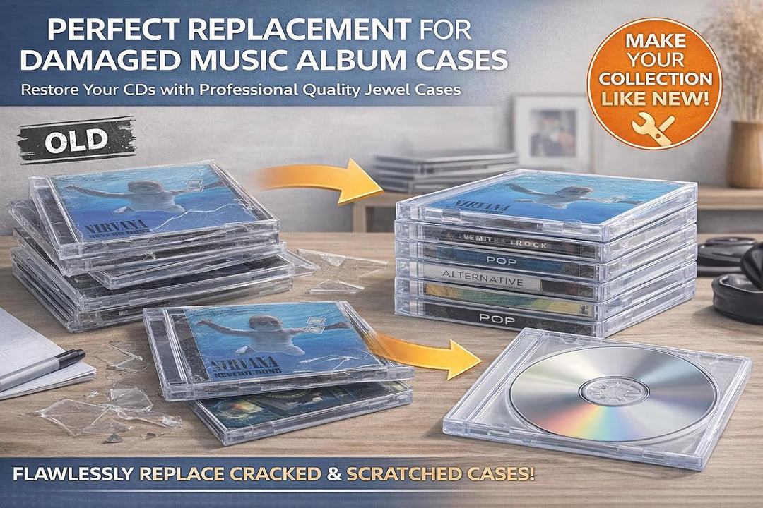 Transparente CD-/DVD-Hüllen (10,4 mm) für jeweils 1 CD/DVD (10er-Packung) von Dragon Trading®
