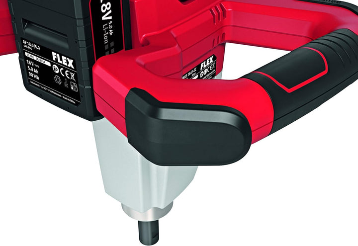 Flex Akku 2-Gang-Rührer MXE 18.0-EC/5.0 Set + WR2 120 (mit 2 Akkus 5,0 Ah + Ladegerät, bürstenloser